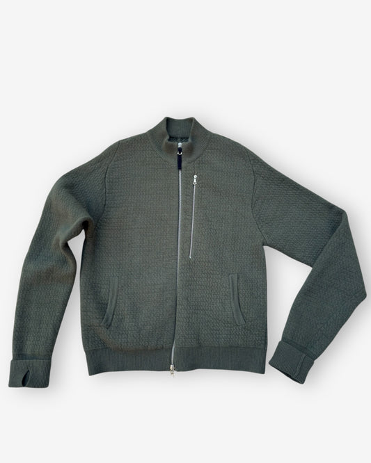 Cashmere/Merino Honeycomb Knitted Zip Jacket